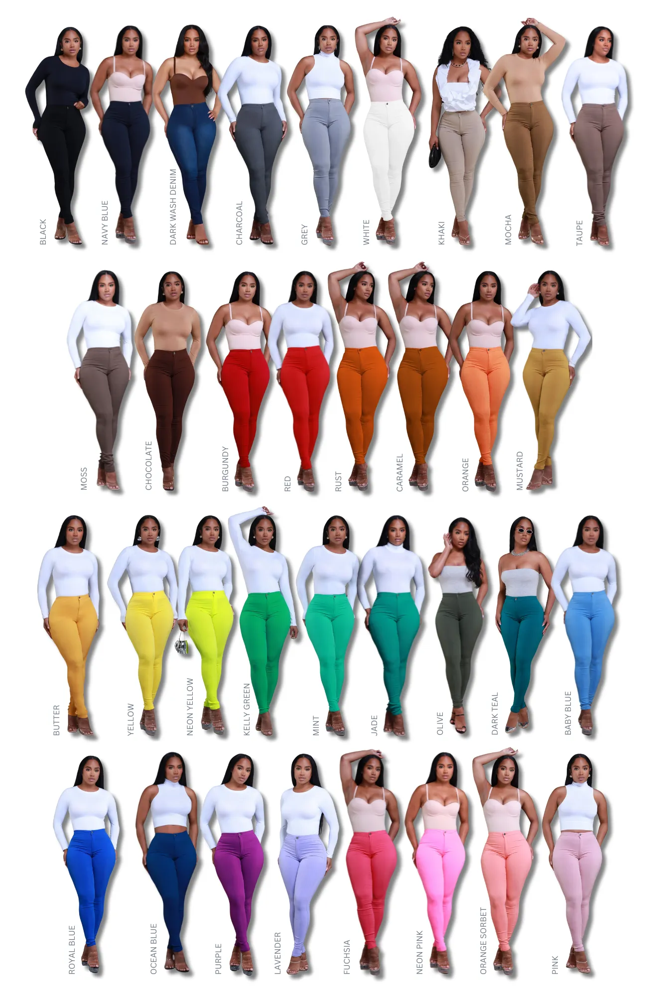 $15.99 Super Swank High Waist Stretchy Jeans - Mustard