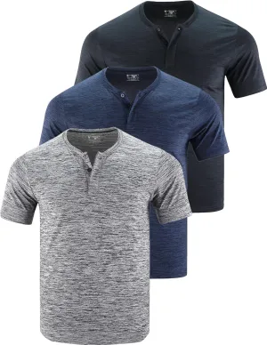 3 Pack: Mens Polo Shirts, Business Casual Golf Henley Work Shirts for Men, Collarless Short Sleeve Stylish Athletic Tshirts 3 Pack: Mens Polo Shirts, Business Casual Golf Henley Work Shirts for Men, Collarless Short Sleeve Stylish Athletic Tshirts