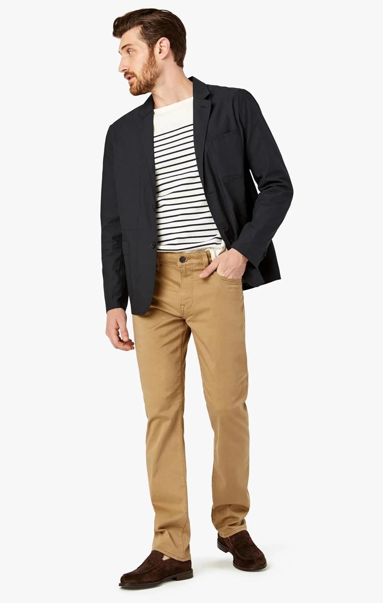 34 Heritage Charisma Relaxed Straight Pants In Khaki Twill