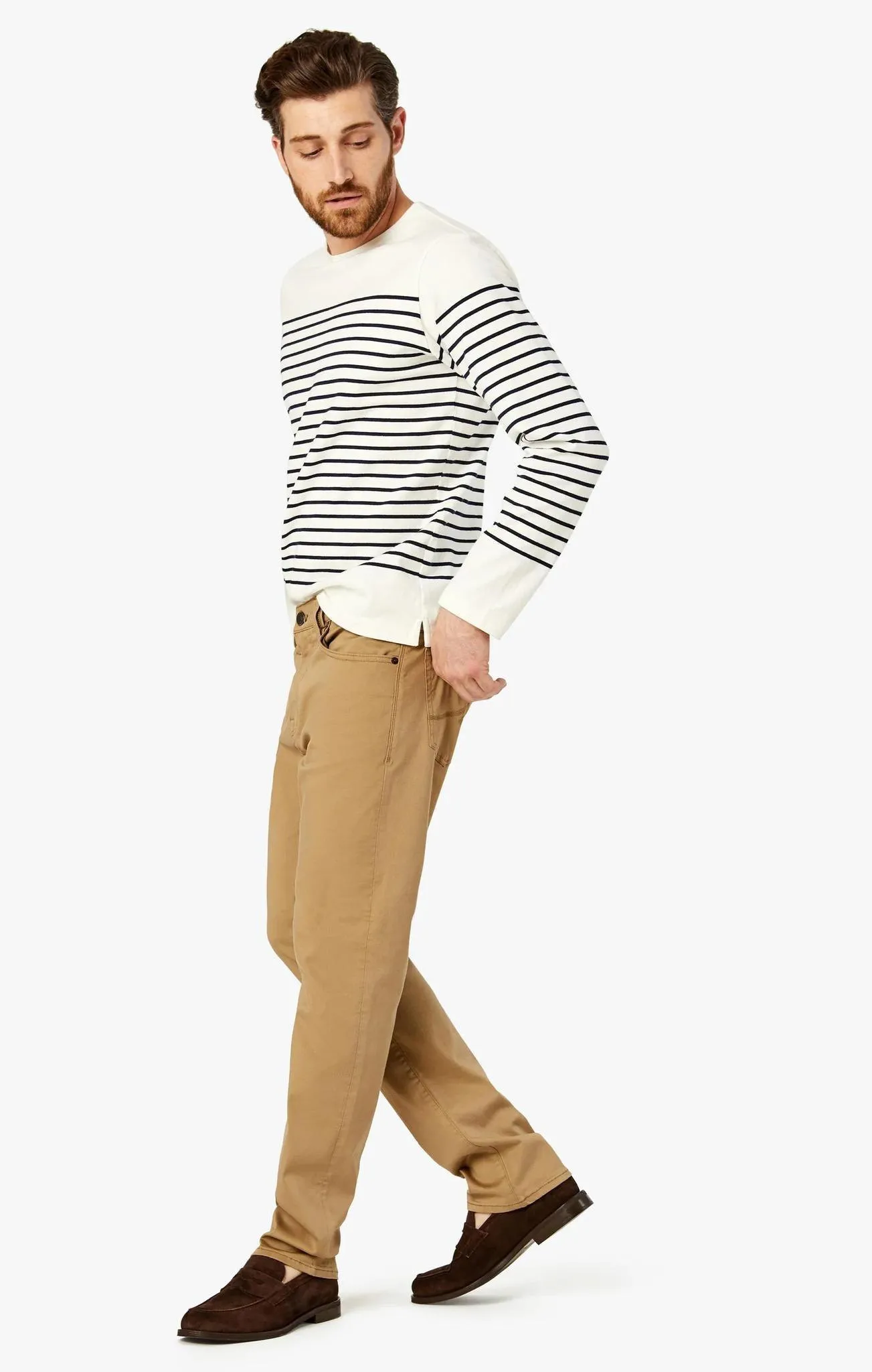 34 Heritage Charisma Relaxed Straight Pants In Khaki Twill