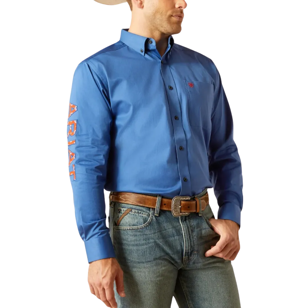 Ariat Men's Team Logo Classic Fit Bright Cobalt Shirt