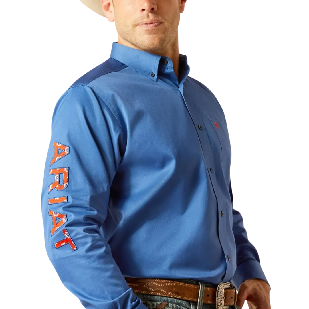 Ariat Men's Team Logo Classic Fit Bright Cobalt Shirt