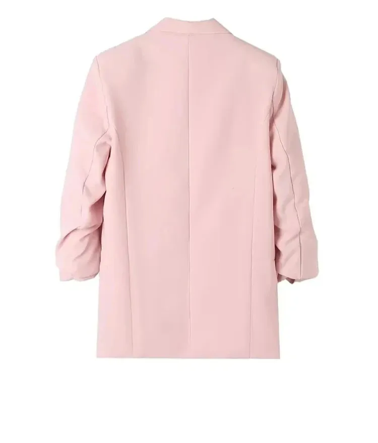Ava Tailored Blazer  Bold Colour Statement Suit Jacket with Pleated Sleeves