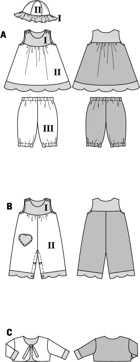 Burda 9712 Baby Girls' Dress and Hat Pattern