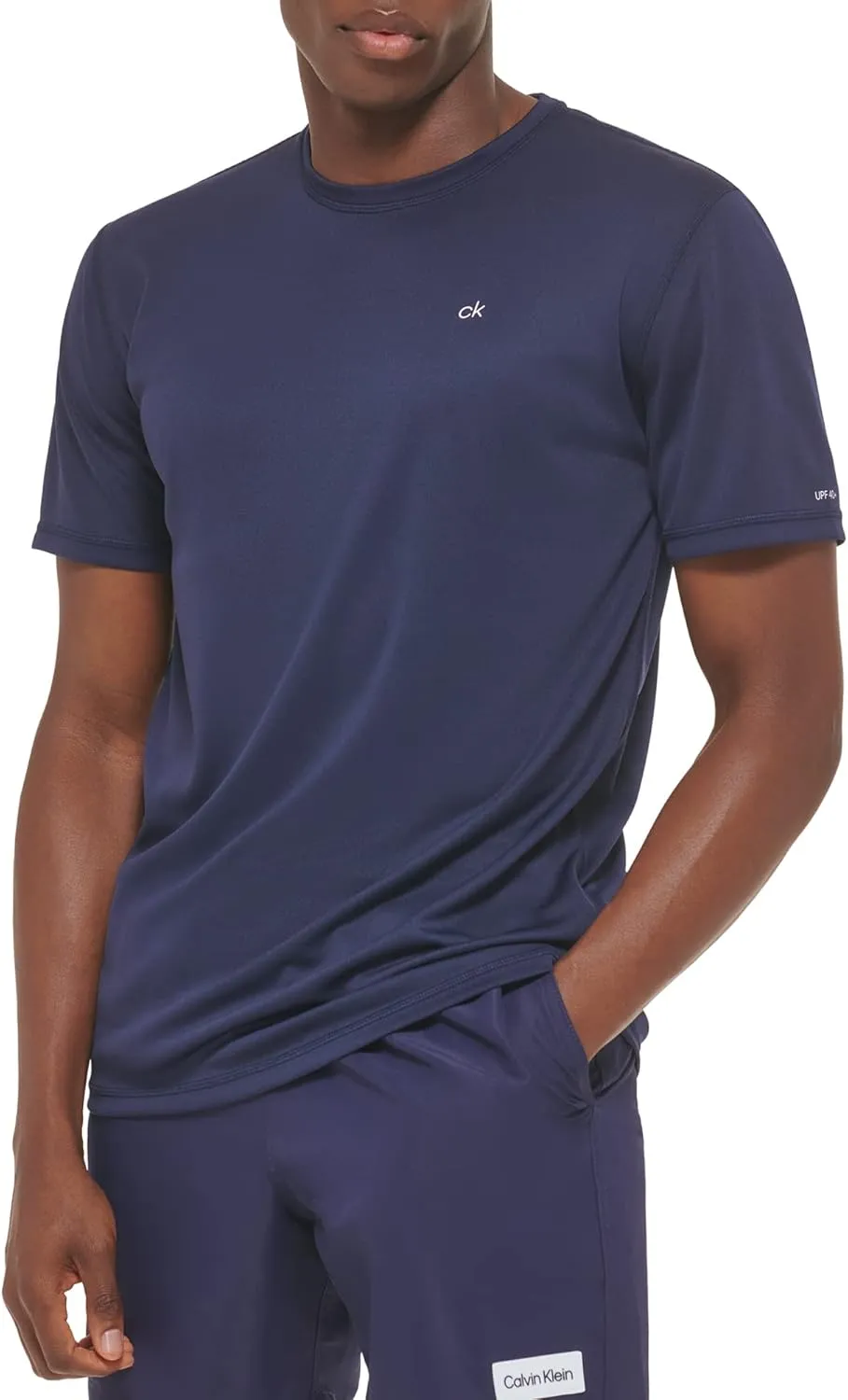 Calvin Klein Men's Standard Light Weight Quick Dry Short Sleeve 40  UPF Protection Active Top