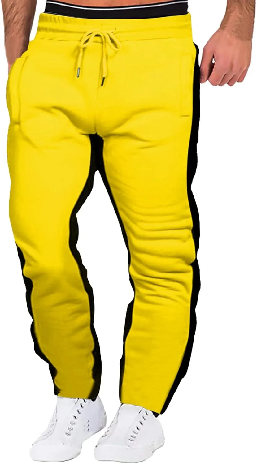 Cargo Sweatpants for Men Big and Tall Trousers Mens Heavyweight Cargo Fleece Sweatpants Stretch Elastic Waist Jogger