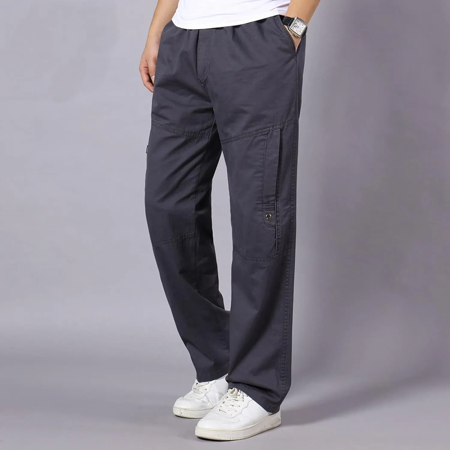 Cargo Trousers for Men Casual Long Trousers Light Jogger Pants Men's Club Sweatpants Stretch Elastic Running Athletic