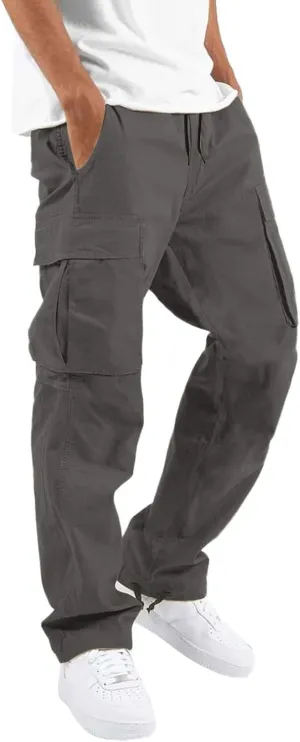 Cargo Trousers for Men Pocket Winter Sweat Pants Athletic Pants for Men Cargo Fleece Sweatpants with Pockets Cargo