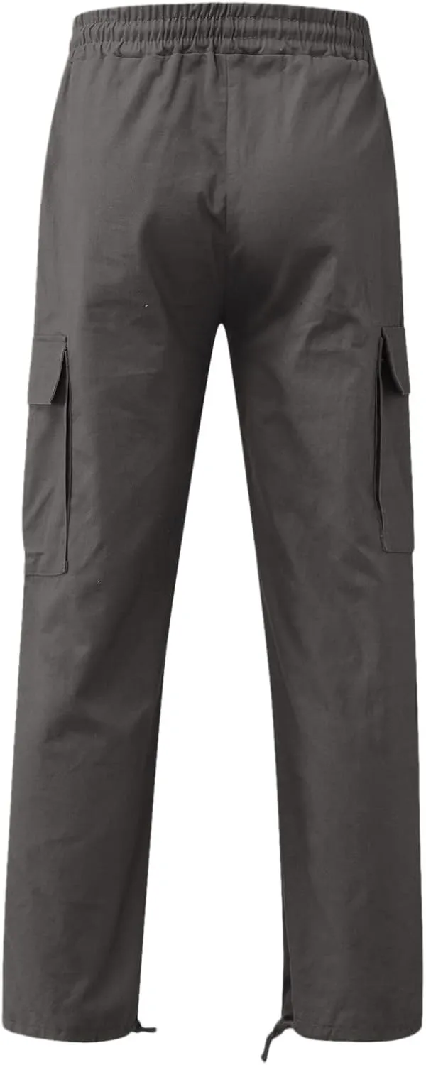 Cargo Trousers for Men Pocket Winter Sweat Pants Athletic Pants for Men Cargo Fleece Sweatpants with Pockets Cargo