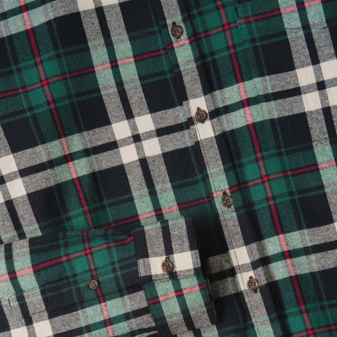 College Days Long Sleeve Plaid Shirt - Green White