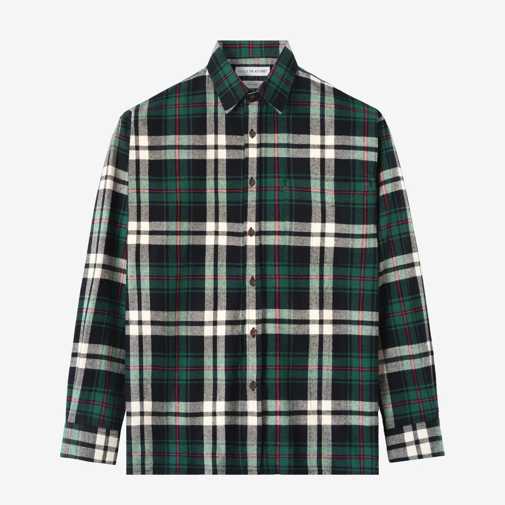 College Days Long Sleeve Plaid Shirt - Green White