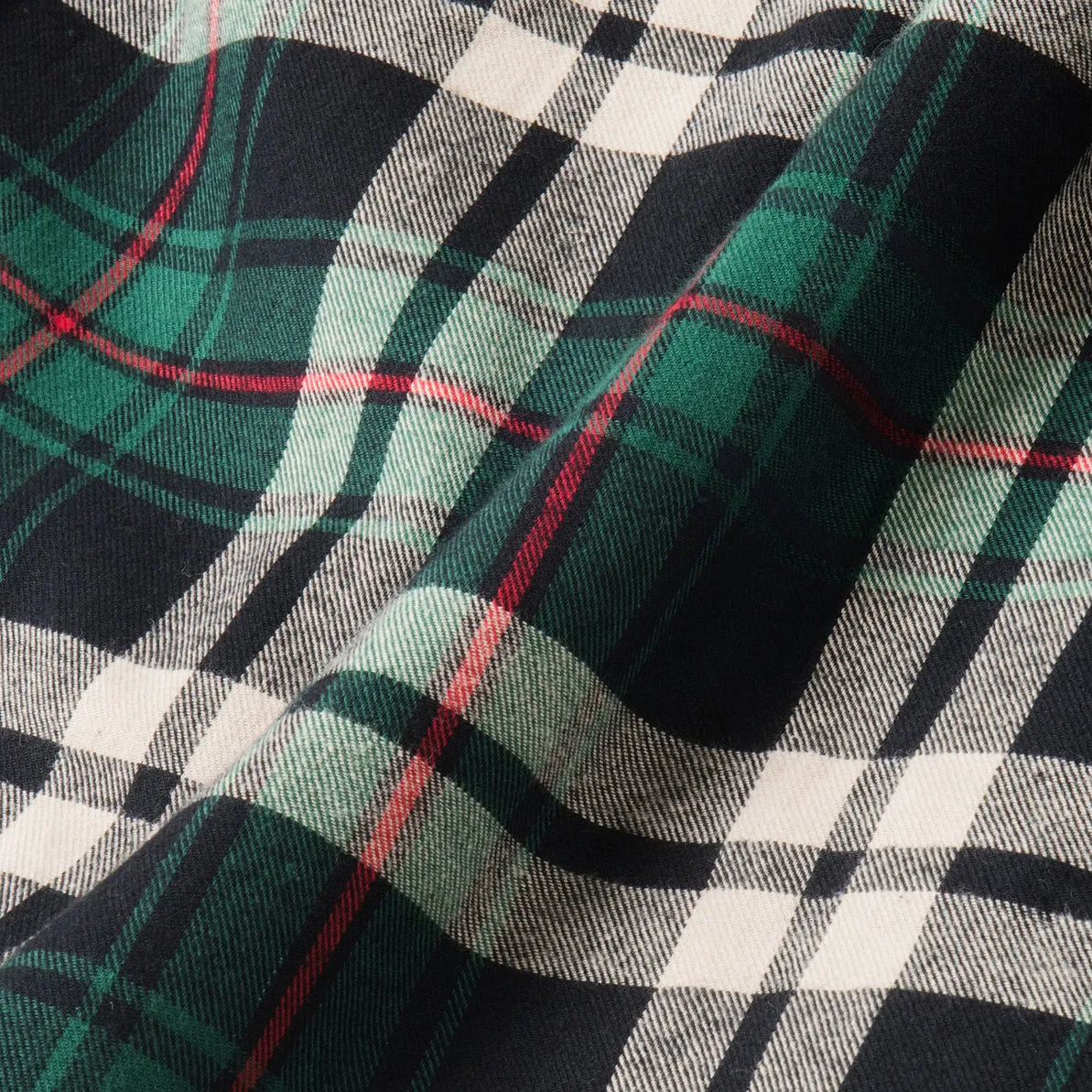 College Days Long Sleeve Plaid Shirt - Green White
