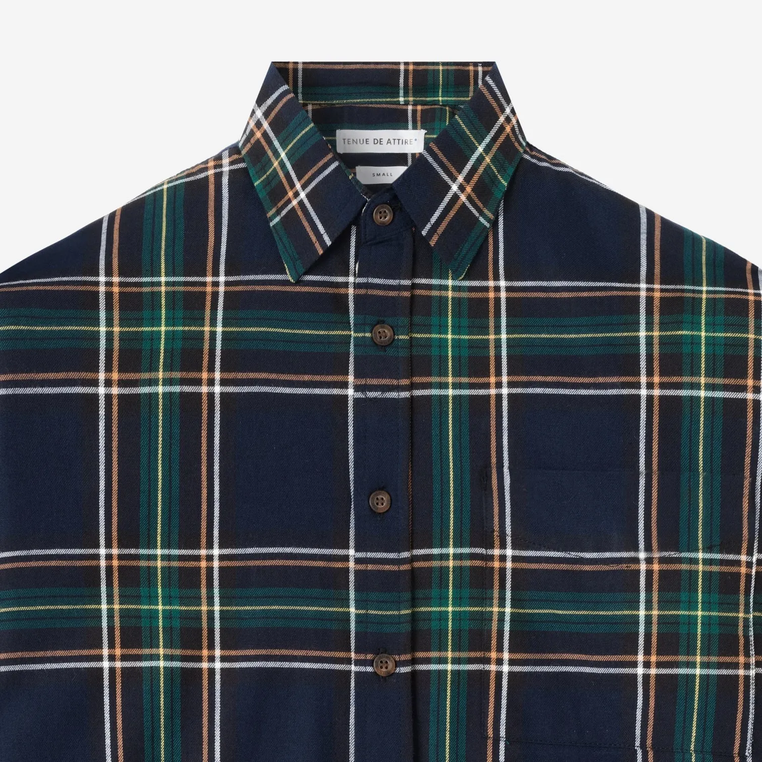 College Days Long Sleeve Plaid Shirt - Navy Green