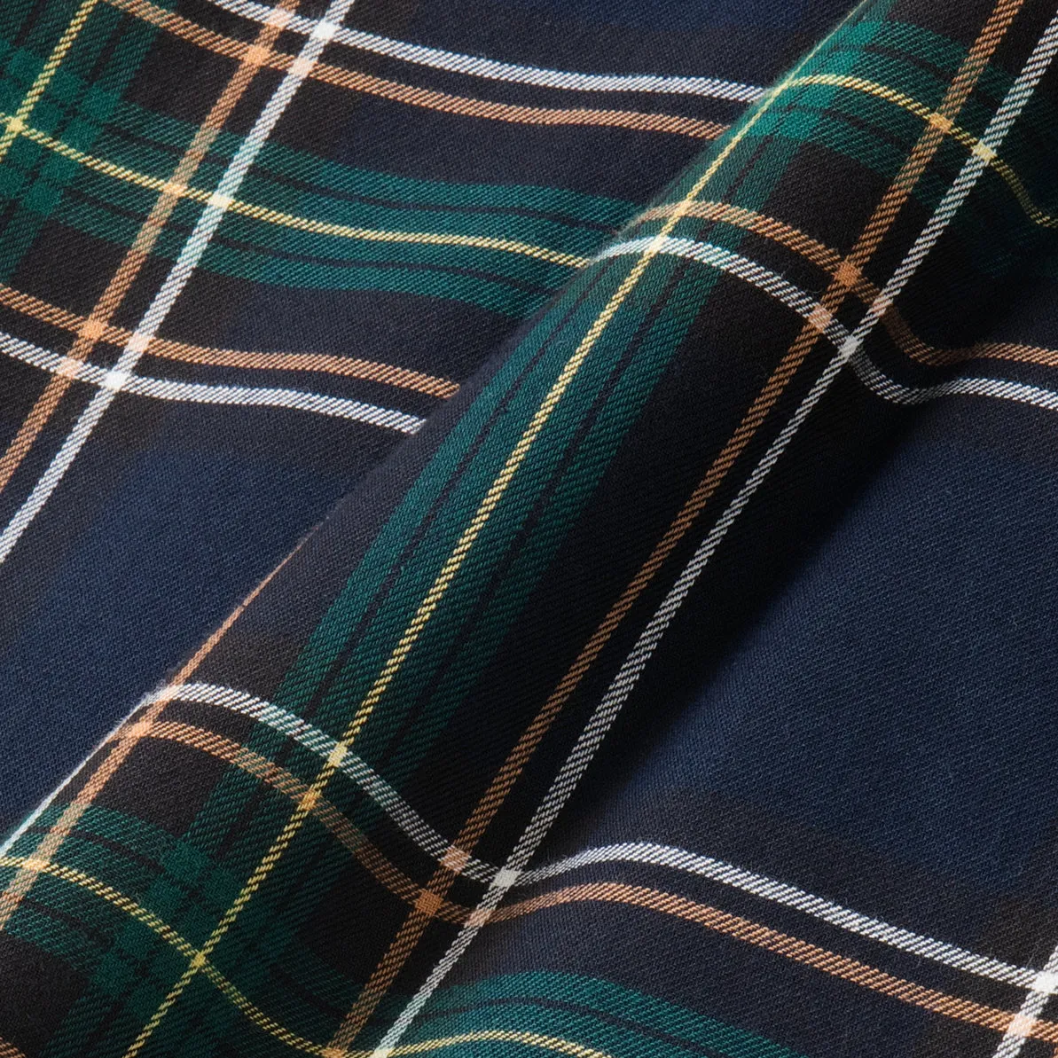 College Days Long Sleeve Plaid Shirt - Navy Green
