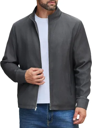 COOFANDY Men's Lightweight Zip Up Jacket Stand Collar Jacket Casual Light Golf Jackets with Pocket