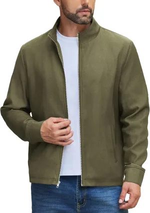 COOFANDY Men's Lightweight Zip Up Jacket Stand Collar Jacket Casual Light Golf Jackets with Pocket