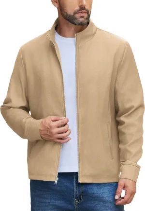 COOFANDY Men's Lightweight Zip Up Jacket Stand Collar Jacket Casual Light Golf Jackets with Pocket
