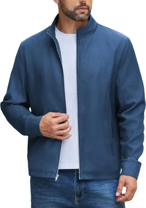 COOFANDY Men's Lightweight Zip Up Jacket Stand Collar Jacket Casual Light Golf Jackets with Pocket