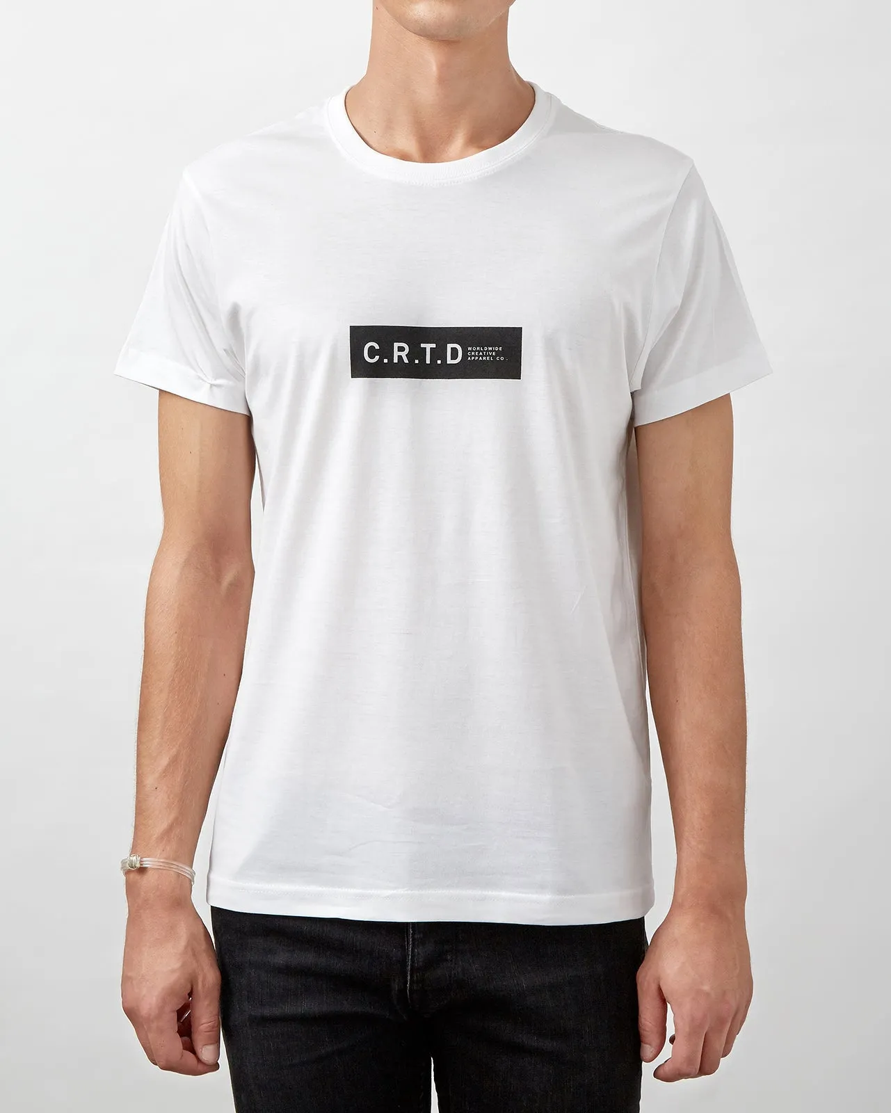 C.R.T.D LOGO COTTON T-SHIRT IN WHITE