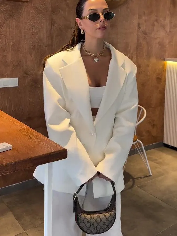 Elegant Solid Color Loose Blazer Stylish Comfortable and Perfect for Every Occasion