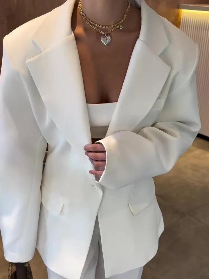 Elegant Solid Color Loose Blazer Stylish Comfortable and Perfect for Every Occasion