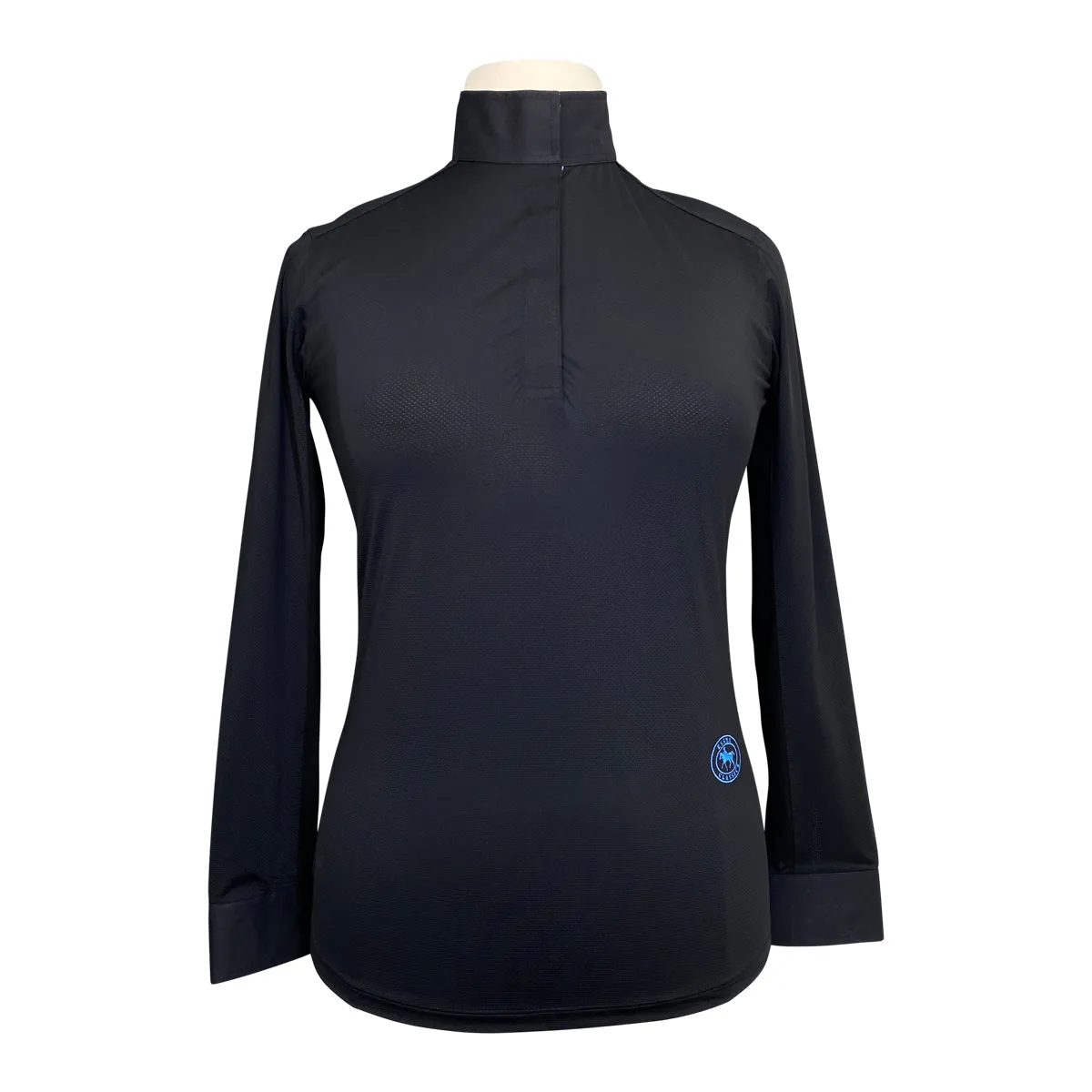 Essex Classics 'Talent Yarn' Show Shirt in Black / Blue Flowers - Women's Medium