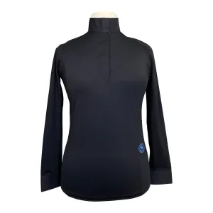 Essex Classics 'Talent Yarn' Show Shirt in Black / Blue Flowers - Women's Medium
