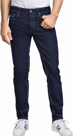 ETHANOL Men's Slim Hyper Stretch Classic Straight Leg Denim Jeans