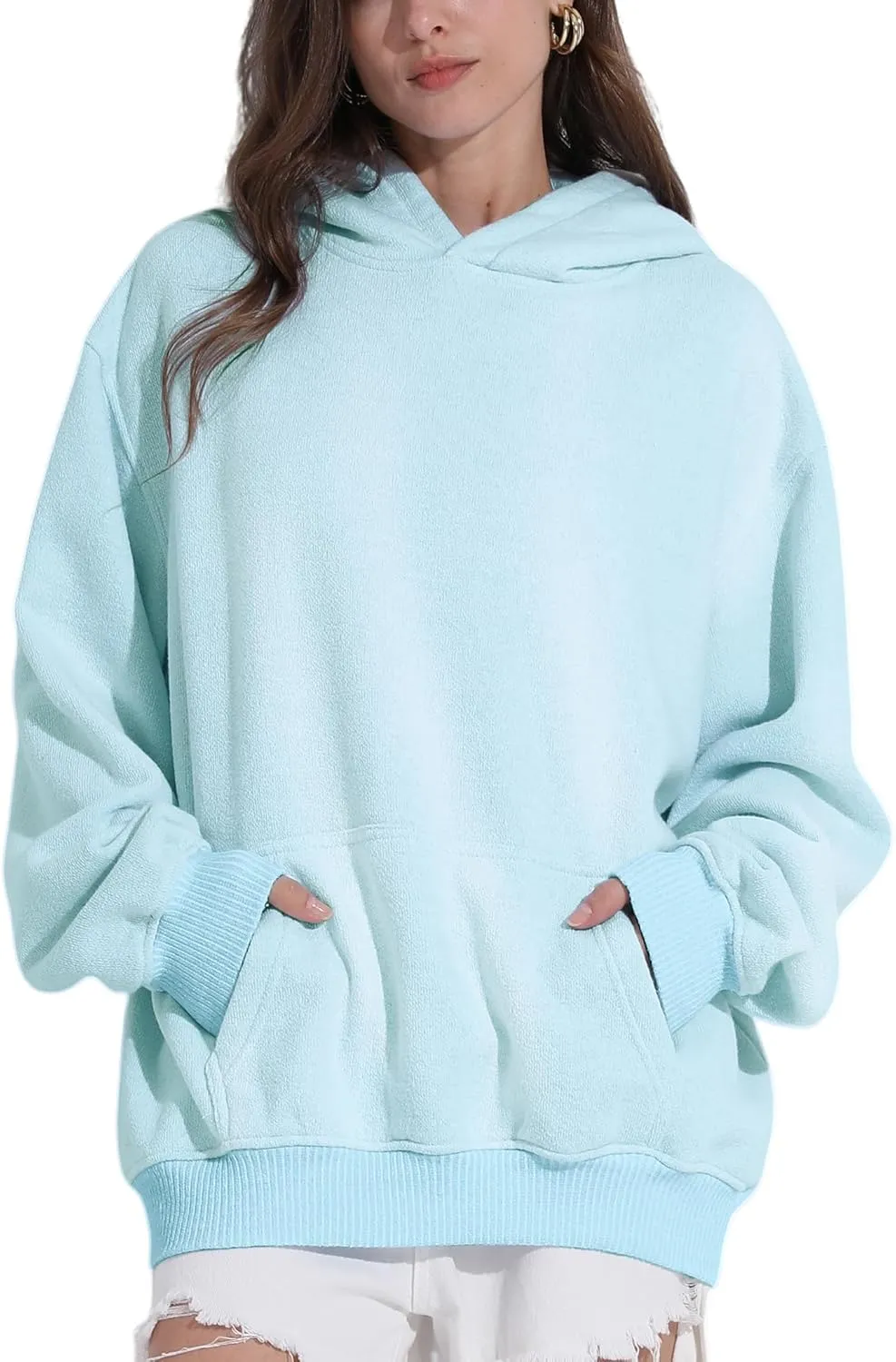 FAIABLE Womens Oversized Hoodie Heavyweight Hoodies Fleece Hooded Sweatshirts Pullover Soft Warm Matching Hoodies for Couples