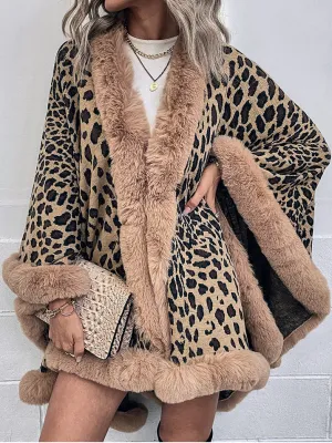Fur Thick Cheetah Print Outerwear