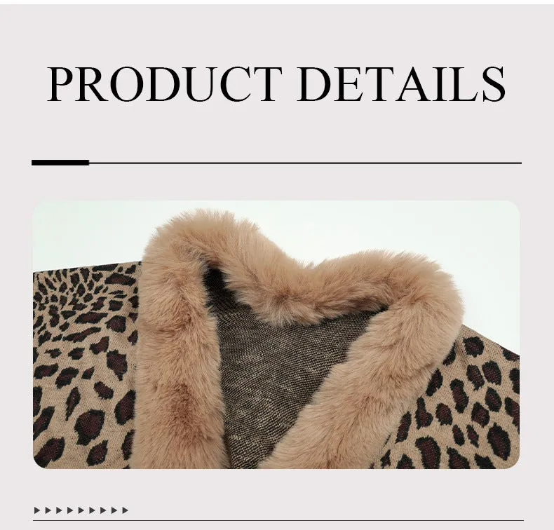 Fur Thick Cheetah Print Outerwear