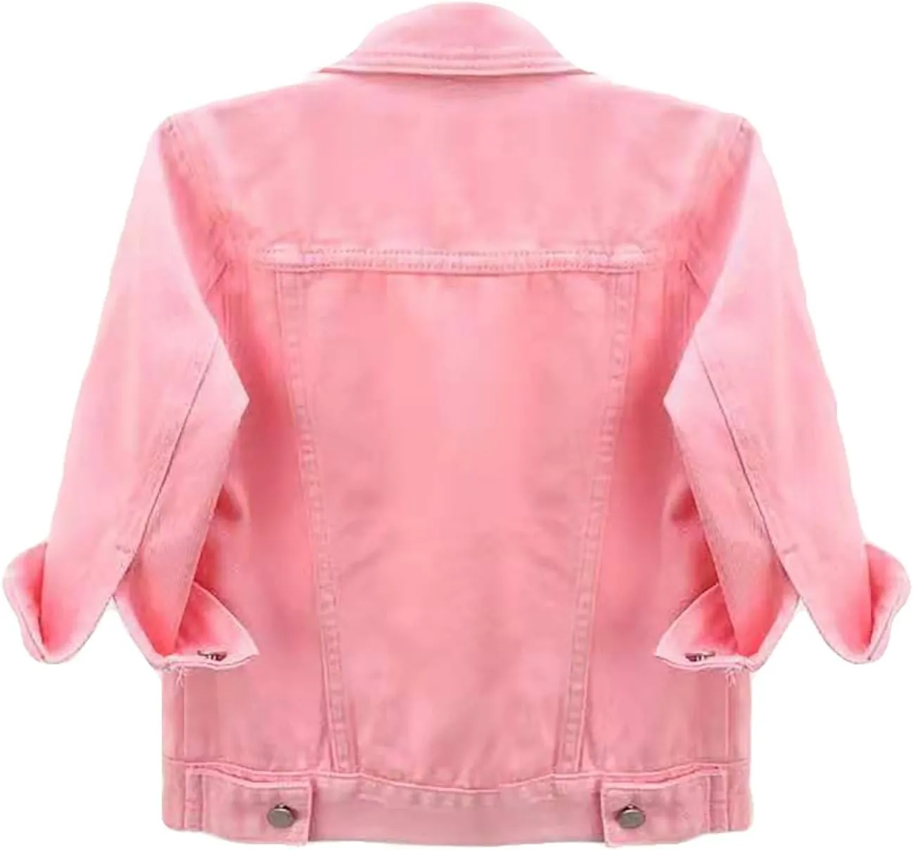 Jean Jacket Women 3/4 Sleeve Colored Cropped Denim Jacket Trendy Light Wash Short Jean Jacket Trucker Coat
