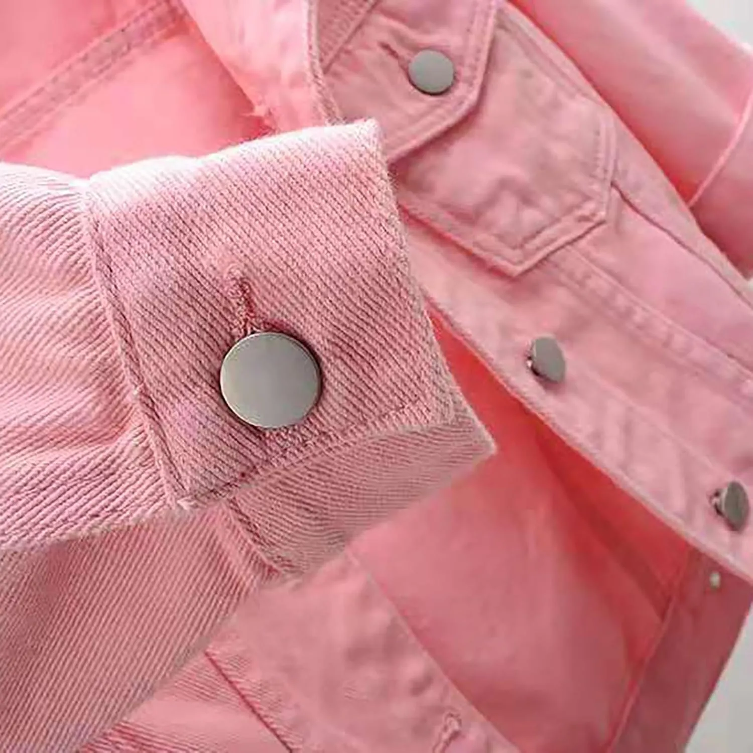 Jean Jacket Women 3/4 Sleeve Colored Cropped Denim Jacket Trendy Light Wash Short Jean Jacket Trucker Coat