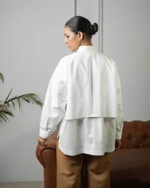 Jiyū Oversized Flap Shirt : White
