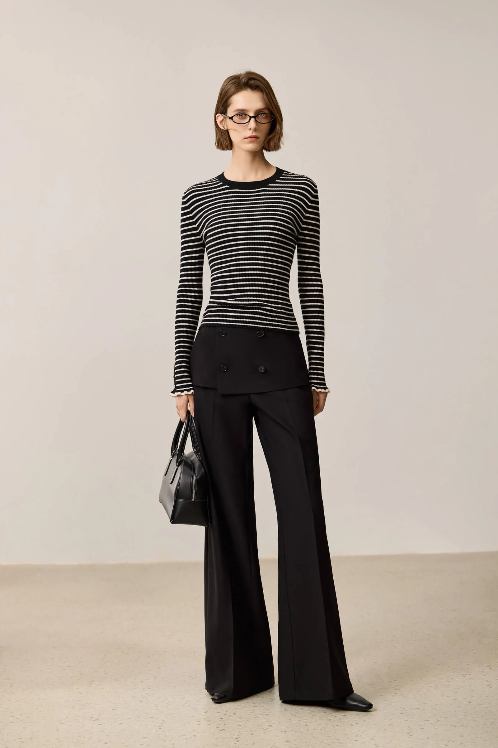 LILY Stylish Two-in-One Blazer Flare Pants