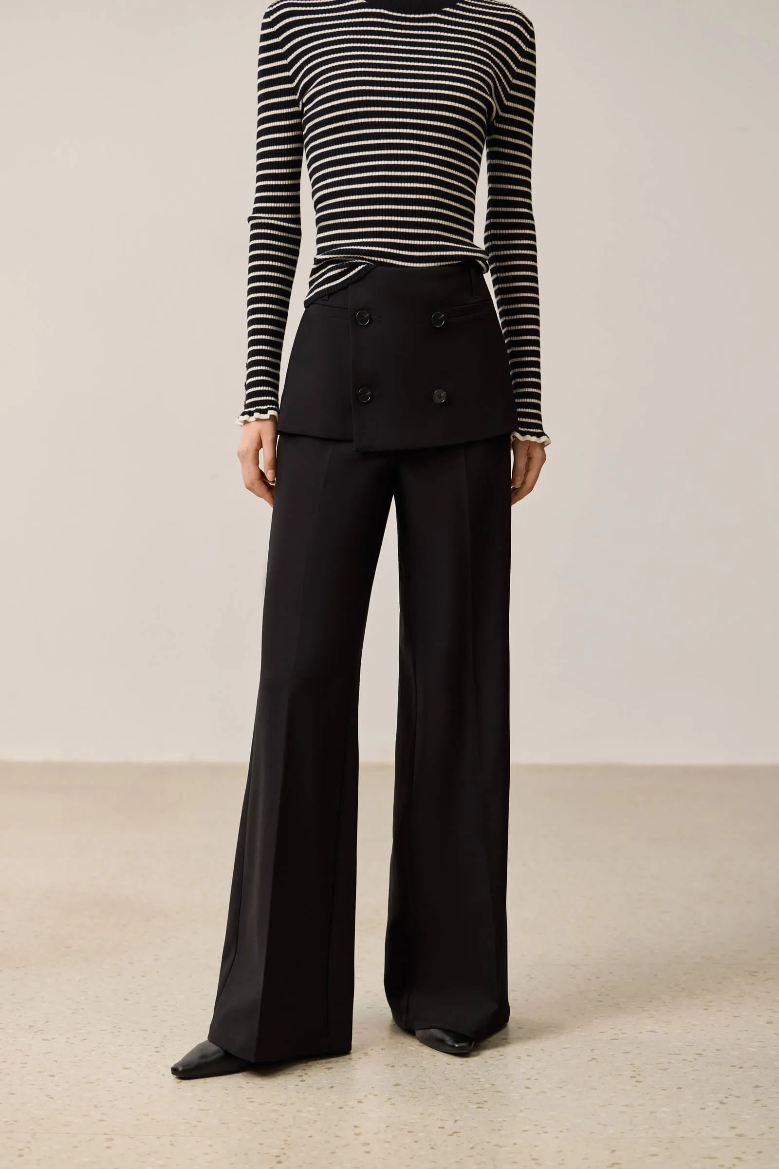 LILY Stylish Two-in-One Blazer Flare Pants