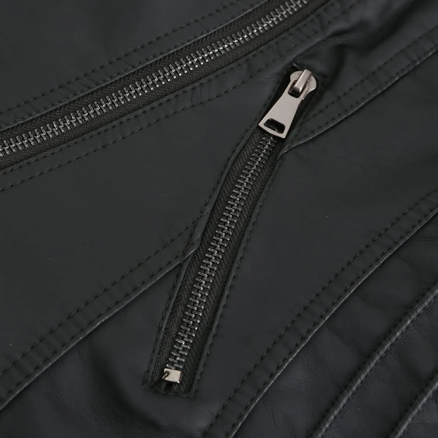 Lu's Chic Women's Motorcycle Jacket Fashion Dressy Vegan Leather Biker Coat Light Slim Fit Crop Blazer Moto Jacket
