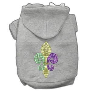 Mardi Gras Fleur De Lis Rhinestone Hoodies Grey S (10)