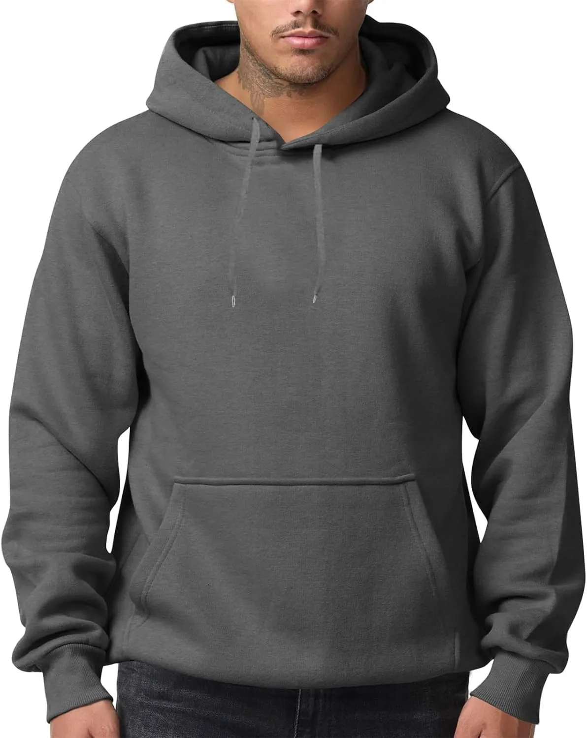Mens Hoodies Pullover Drawstring Soft Fleece Hoodies Heavyweight Casual Classic Long Sleeve Shirt with Kangaroo Pockets