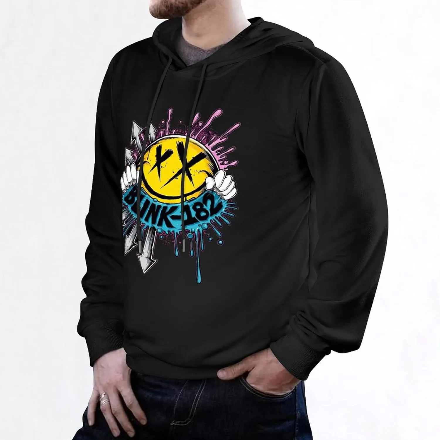 Mens Long Sleeve Pullover Hoodie Tracksuit Soft Hooded Sweater Clothes
