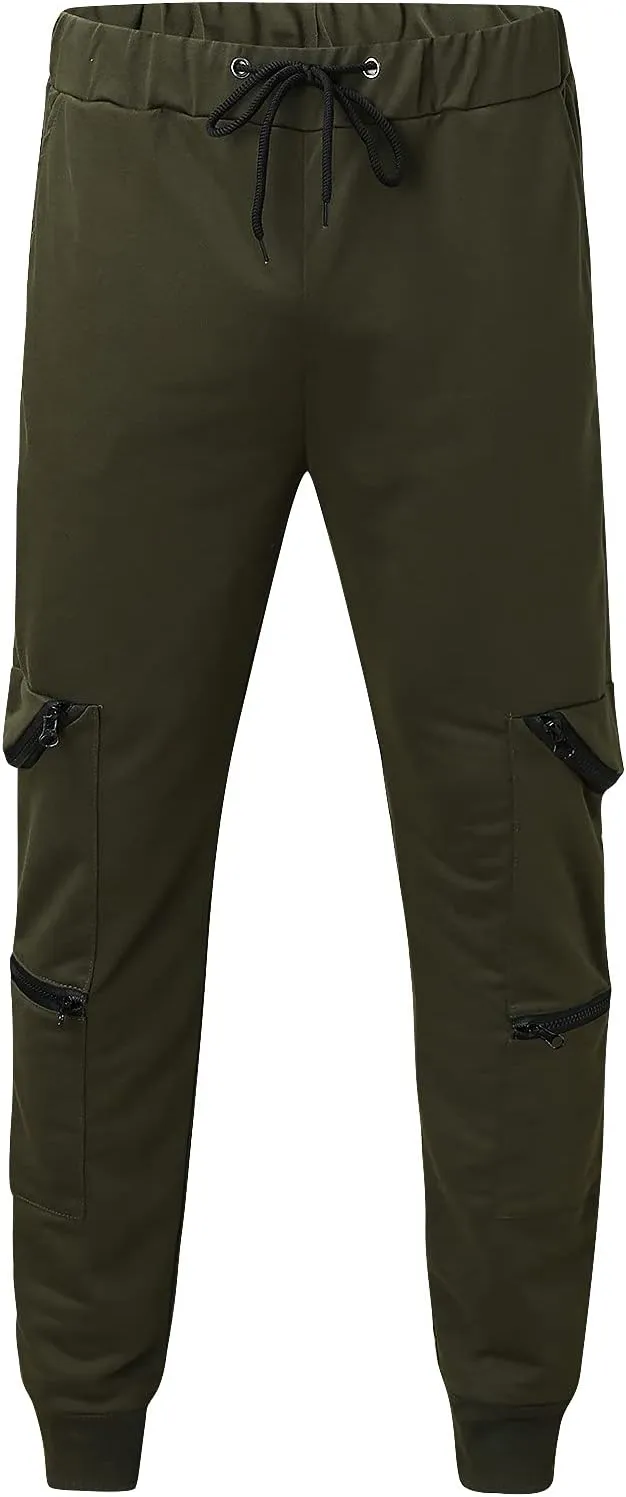 Mens Workout Cargo Sweatpants Work Pants Loose Fit Lightweight Workwear Casual Cargo Pull On Pants Mens Track Running