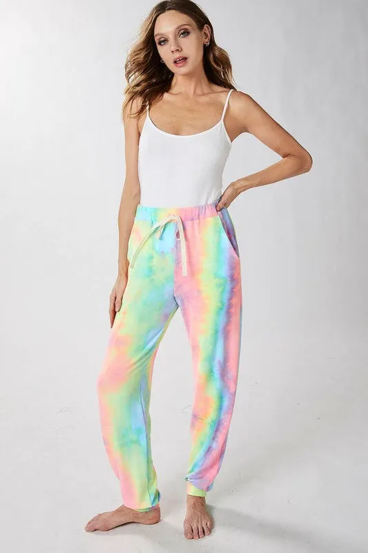 Neon Rainbow Tie Dye Loungewear Set