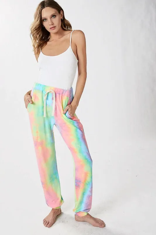 Neon Rainbow Tie Dye Loungewear Set