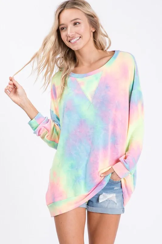 Neon Rainbow Tie Dye Loungewear Set