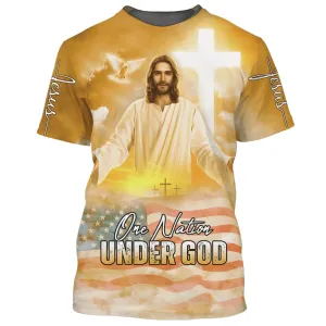 One Nation Under God Shirts - Jesus Arms Wide Open 3d Shirts - Christian T Shirts For Men And Women