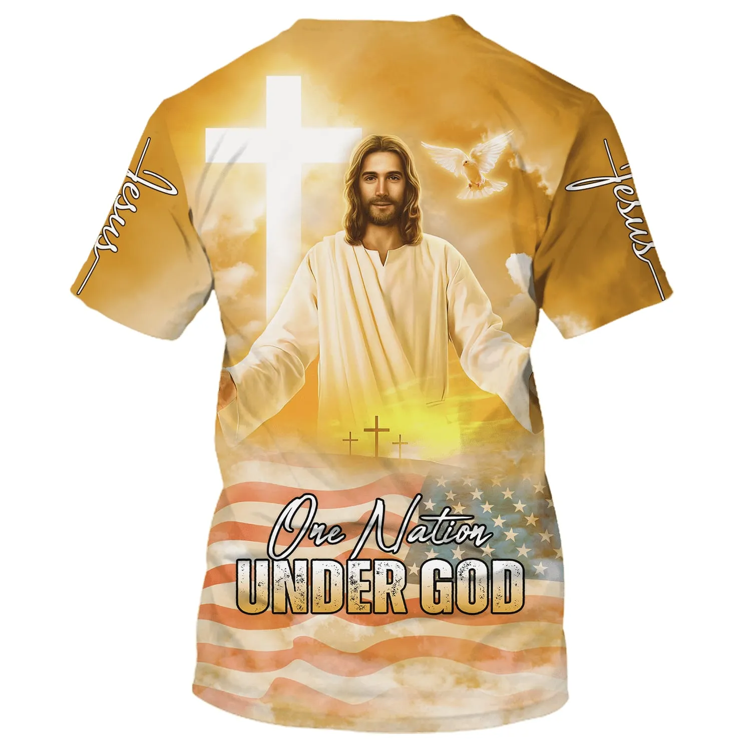 One Nation Under God Shirts - Jesus Arms Wide Open 3d Shirts - Christian T Shirts For Men And Women