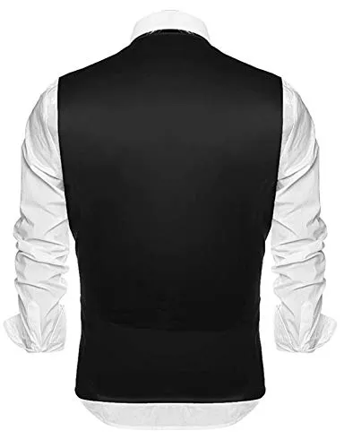 OORA Men's Waist Coat/Jacket Slim Casual Blazer (Tuxedo_Black Suiting_38)