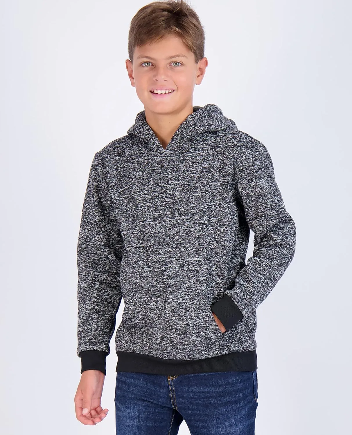 Real Essentials 3 Pack: Youth Fleece Long Sleeve Soft Pullover Hoodie Sweatshirt - Boys & Girls