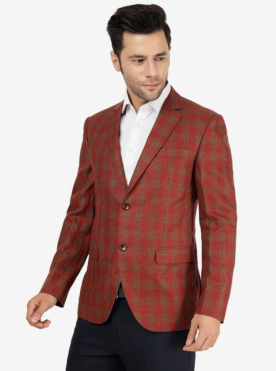 Red & Beige Blazer | JB Studio