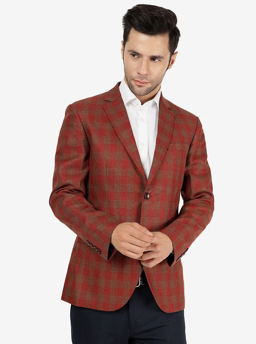 Red & Beige Blazer | JB Studio